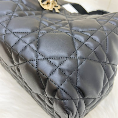 Dior Medium Toujours Bag in Black Macrocannage Calfskin and LGHW