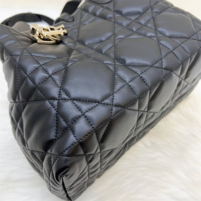 Dior Medium Toujours Bag in Black Macrocannage Calfskin and LGHW