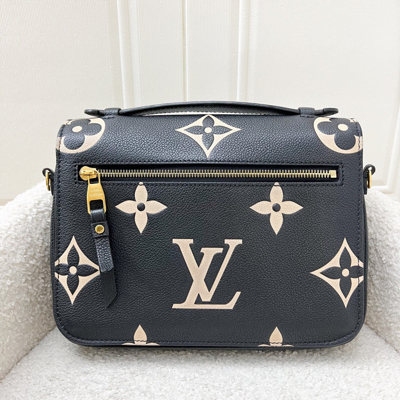 LV Pochette Metis in Bicolor Black and Creme Giant Monogram Empreinte Leather and GHW (M45773)