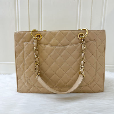 Chanel Grand Shopping Tote GST in Beige Caviar GHW