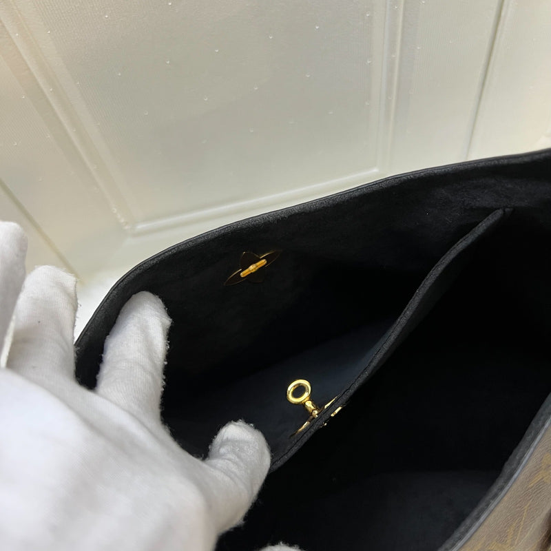 LV Flower Hobo Bag in Monogram Canvas, Black Leather and GHW