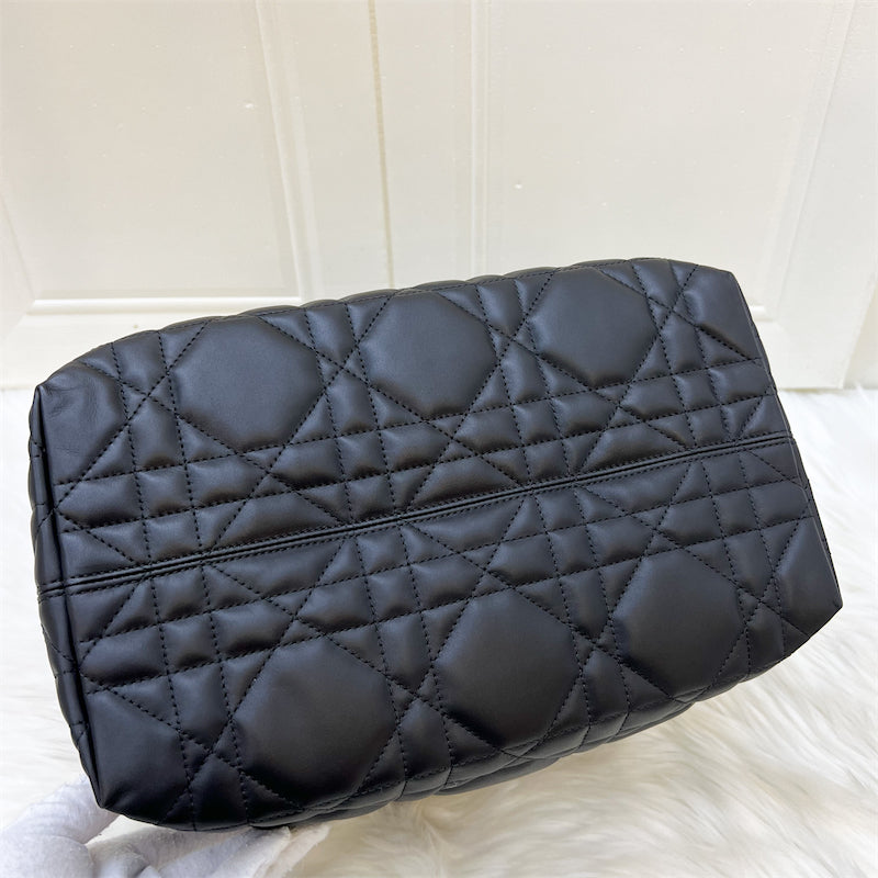 Dior Medium Toujours Bag in Black Macrocannage Calfskin and LGHW