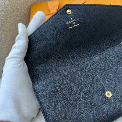 LV Sarah Long Wallet in Black Empreinte Leather and GHW