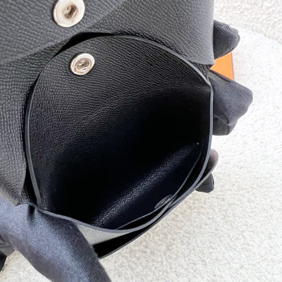 Hermes Calvi Duo Card Holder in Black Epsom Leather and PHW