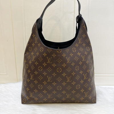 LV Flower Hobo Bag in Monogram Canvas, Black Leather and GHW