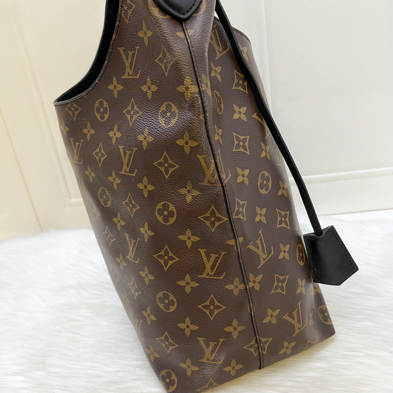 LV Flower Hobo Bag in Monogram Canvas, Black Leather and GHW