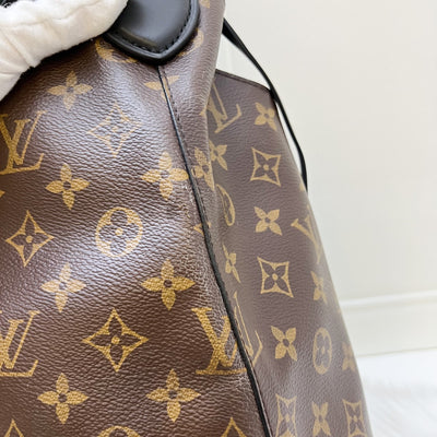 LV Flower Hobo Bag in Monogram Canvas, Black Leather and GHW