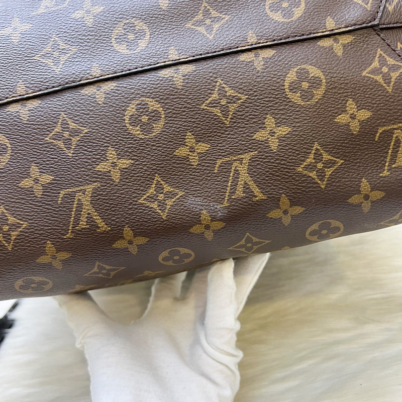 LV Flower Hobo Bag in Monogram Canvas, Black Leather and GHW