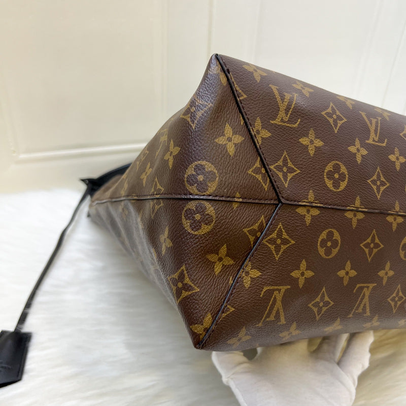 LV Flower Hobo Bag in Monogram Canvas, Black Leather and GHW