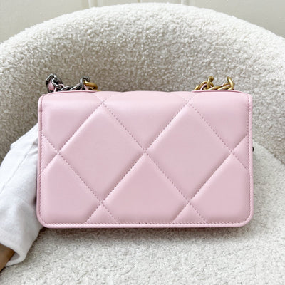 Chanel 19 Wallet on Chain WOC in 22B Pink Lambskin and 3-Tone HW (Model: AP0957)