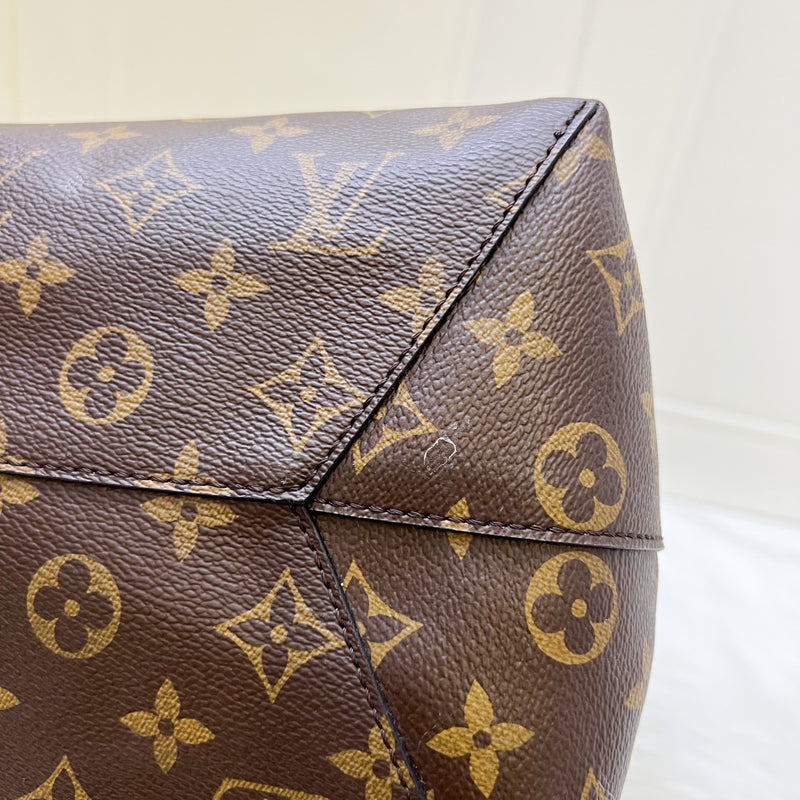 LV Flower Hobo Bag in Monogram Canvas, Black Leather and GHW