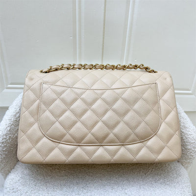 Chanel Jumbo Classic Flap DF in Beige Caviar and GHW