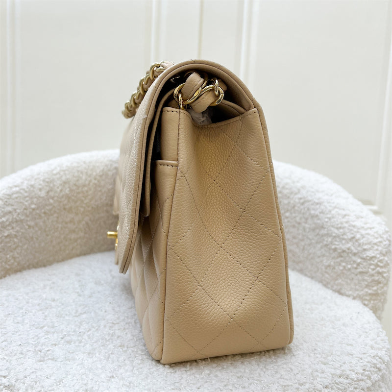 Chanel Jumbo Classic Flap DF in Beige Caviar and GHW