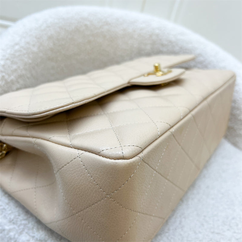 Chanel Jumbo Classic Flap DF in Beige Caviar and GHW