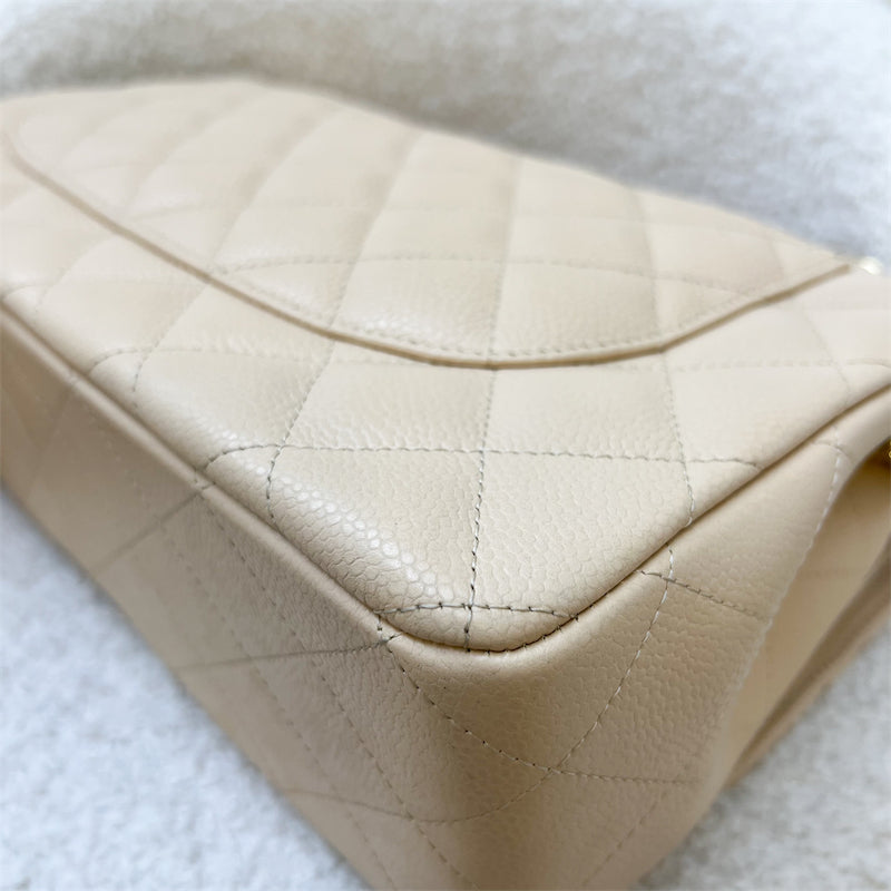 Chanel Jumbo Classic Flap DF in Beige Caviar and GHW