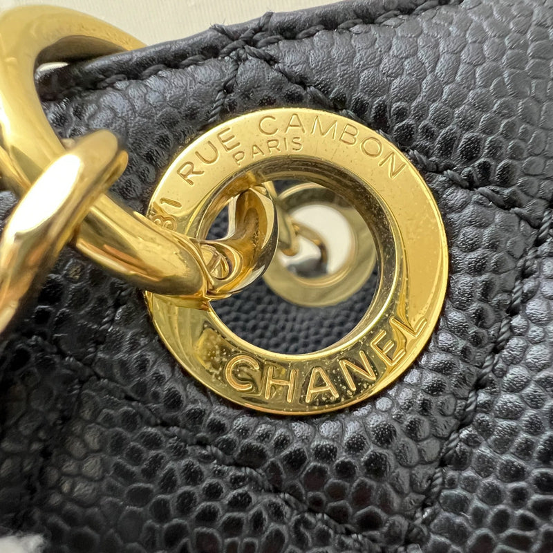 Chanel Petite Shopping Tote PST in Black Caviar and GHW