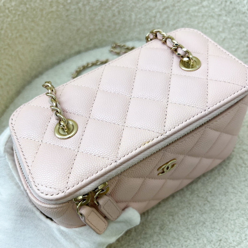 Chanel Small Classic Vanity in 22S Pink Caviar and LGHW (Model: AP1341)