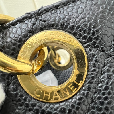 Chanel Petite Shopping Tote PST in Black Caviar and GHW