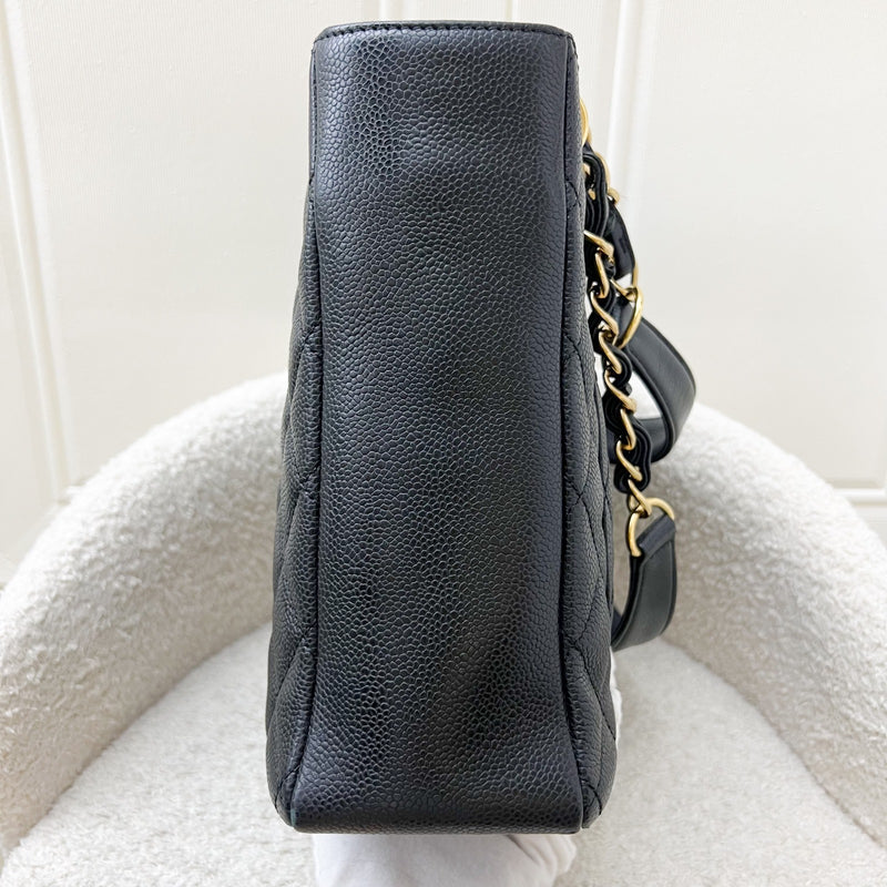 Chanel Petite Shopping Tote PST in Black Caviar and GHW