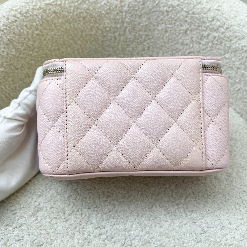 Chanel Small Classic Vanity in 22S Pink Caviar and LGHW (Model: AP1341)