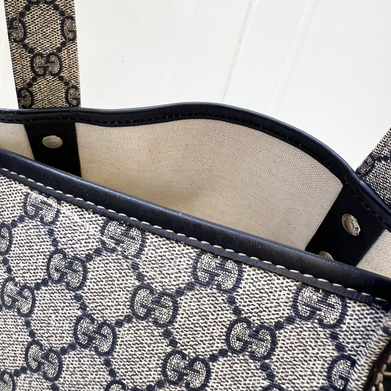 Gucci GG Supreme Tote in Navy Coated Canvas and SHW