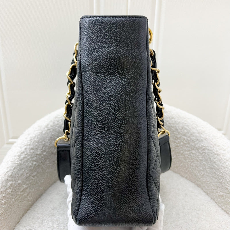 Chanel Petite Shopping Tote PST in Black Caviar and GHW