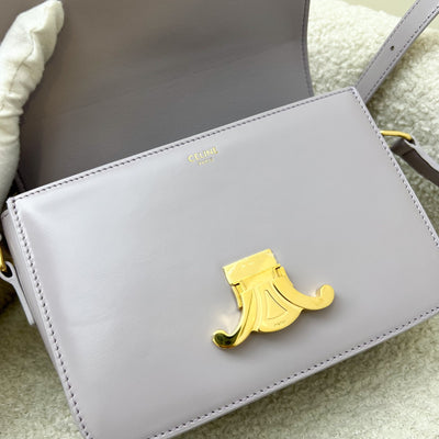 Celine Teen Triomphe Flap Bag in Light Lilac Shiny Calfskin and GHW (Model: 188423BF4.32LA)