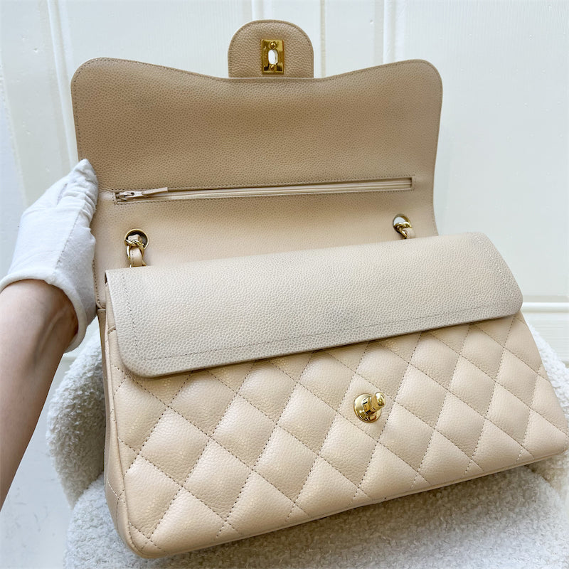 Chanel Jumbo Classic Flap DF in Beige Caviar and GHW