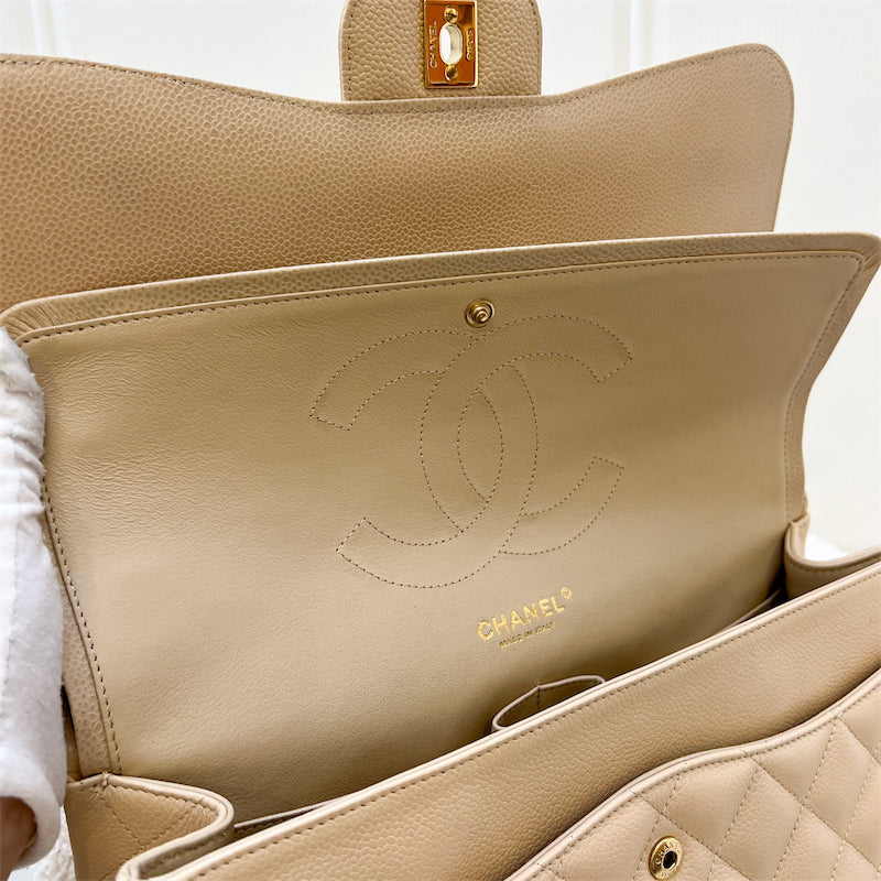 Chanel Jumbo Classic Flap DF in Beige Caviar and GHW