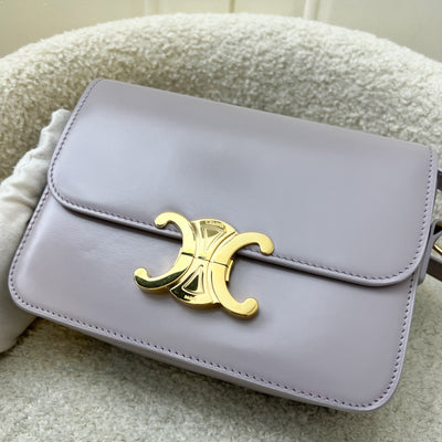 Celine Teen Triomphe Flap Bag in Light Lilac Shiny Calfskin and GHW (Model: 188423BF4.32LA)
