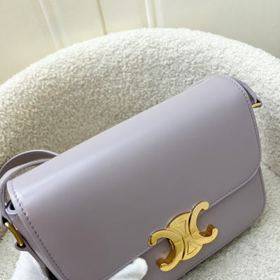 Celine Teen Triomphe Flap Bag in Light Lilac Shiny Calfskin and GHW (Model: 188423BF4.32LA)