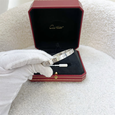 Cartier Love Bracelet in 18K White Gold with 4 Diamonds in Sz 17