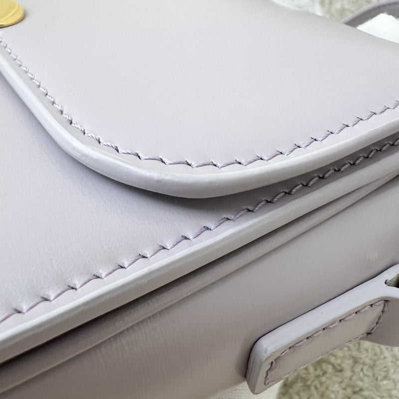 Celine Teen Triomphe Flap Bag in Light Lilac Shiny Calfskin and GHW (Model: 188423BF4.32LA)