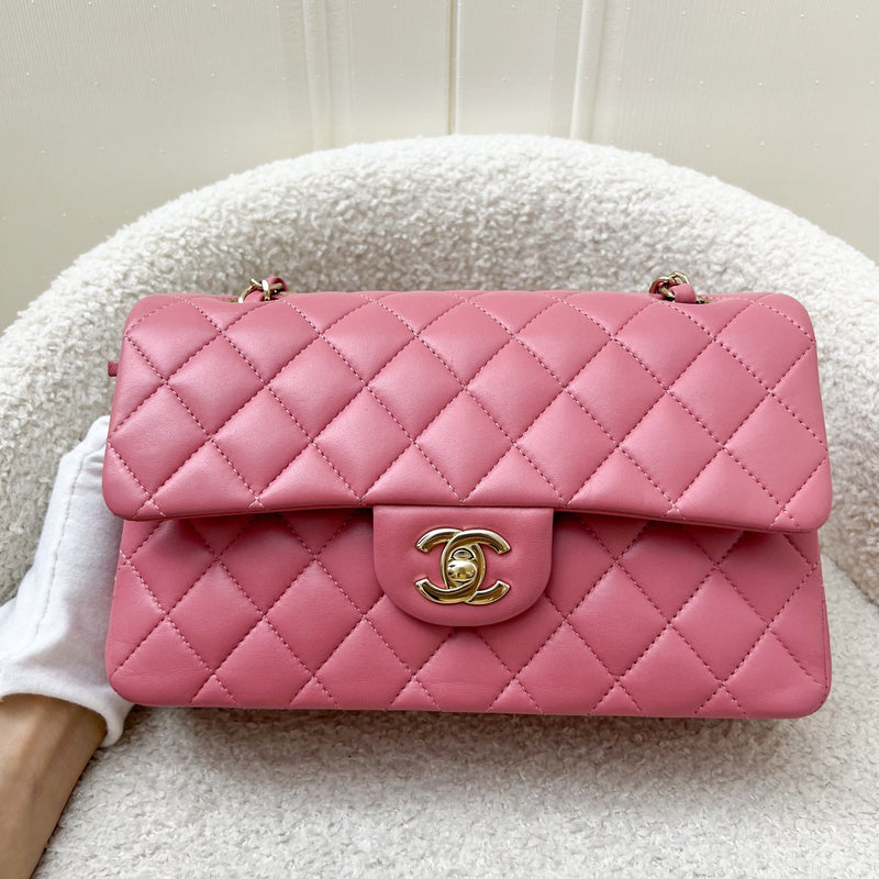 Chanel Small Classic Flap CF in 21A Light Pink Lambskin and LGHW