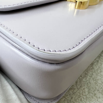 Celine Teen Triomphe Flap Bag in Light Lilac Shiny Calfskin and GHW (Model: 188423BF4.32LA)