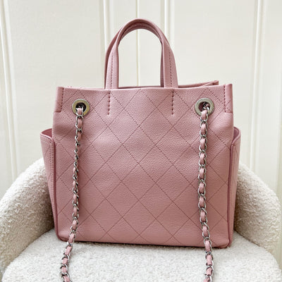 Chanel CC Pocket Tote with Charm in Sakura Pink Caviar and SHW