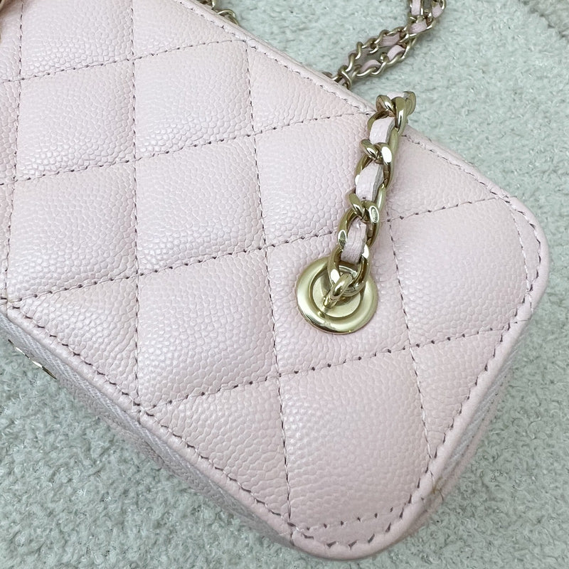 Chanel Small Classic Vanity in 22S Pink Caviar and LGHW (Model: AP1341)