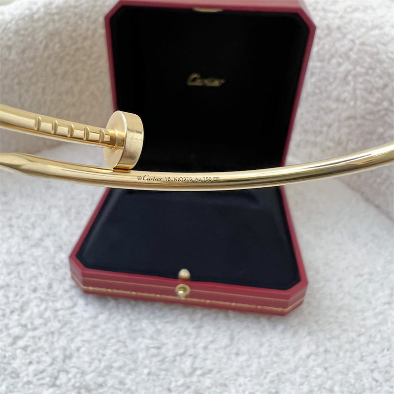 Cartier Juste Un Clou JUC SM Bracelet in 18K Yellow Gold Sz 16