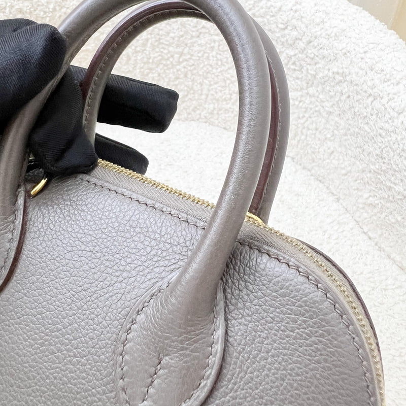 Hermes Bolide 1923 Mini in Gris Etain Evercolor Leather and GHW