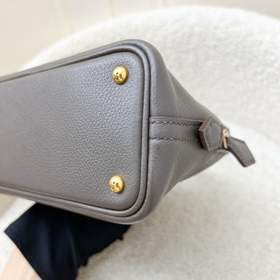 Hermes Bolide 1923 Mini in Gris Etain Evercolor Leather and GHW