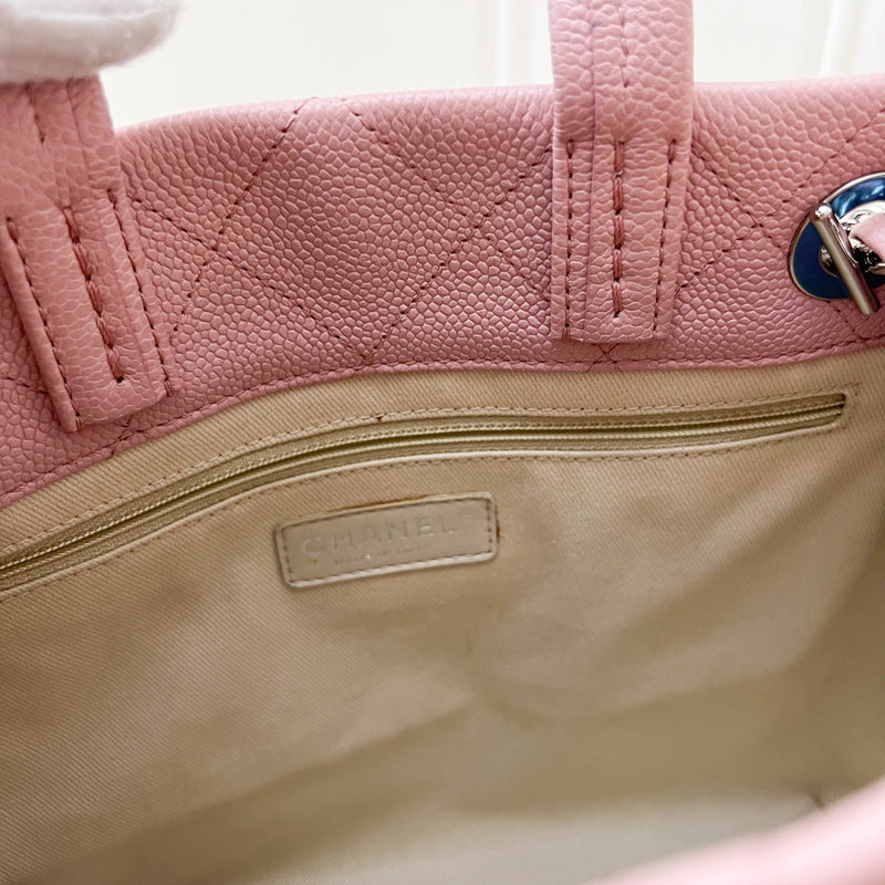 Chanel CC Pocket Tote with Charm in Sakura Pink Caviar and SHW