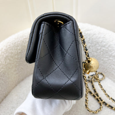 Chanel Pearl Crush Mini Rectangular Flap in 23K Black Stiff Lambskin and AGHW (Model: AS1787)