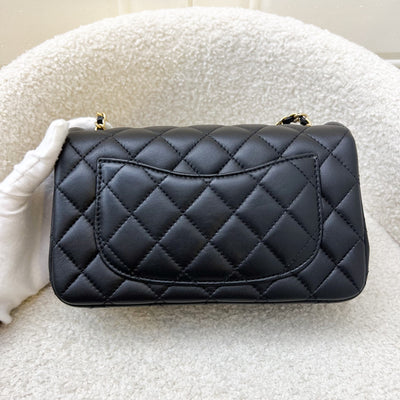 Chanel Pearl Crush Mini Rectangular Flap in 23K Black Stiff Lambskin and AGHW (Model: AS1787)