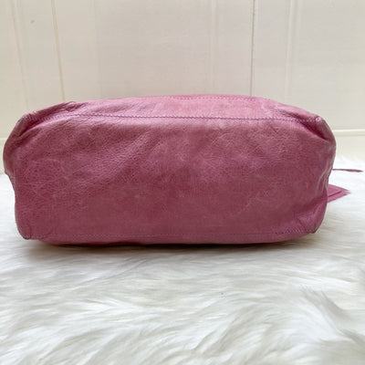 Balenciaga Day Hobo Bag in Pink Distressed Leather and GHW