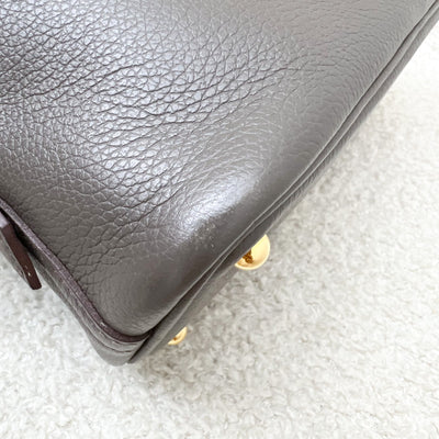 Hermes Bolide 1923 Mini in Gris Etain Evercolor Leather and GHW