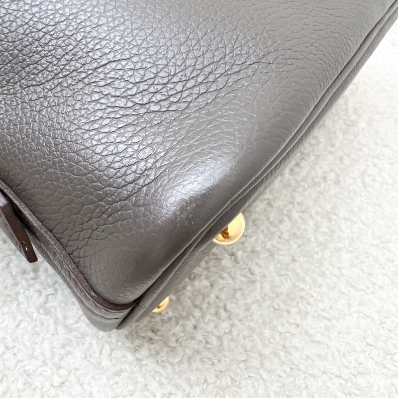 Hermes Bolide 1923 Mini in Gris Etain Evercolor Leather and GHW