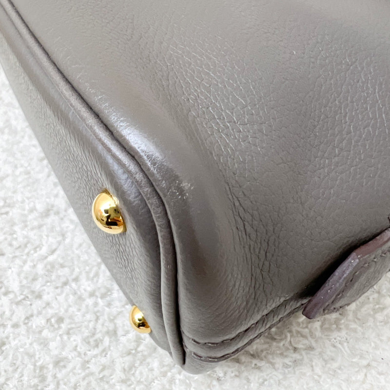 Hermes Bolide 1923 Mini in Gris Etain Evercolor Leather and GHW
