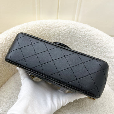 Chanel Pearl Crush Mini Rectangular Flap in 23K Black Stiff Lambskin and AGHW (Model: AS1787)