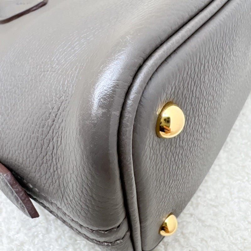 Hermes Bolide 1923 Mini in Gris Etain Evercolor Leather and GHW