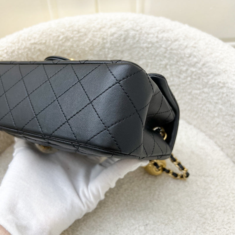 Chanel Pearl Crush Mini Rectangular Flap in 23K Black Stiff Lambskin and AGHW (Model: AS1787)